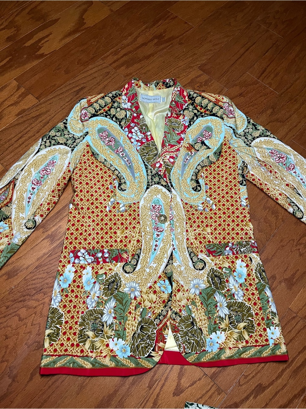 Vintage Howard Wolf paisley Print womens Blazer floral size 10
